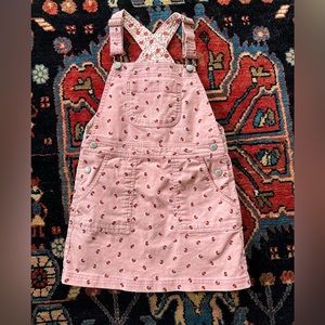 Mini Boden pink corduroy coverall dress